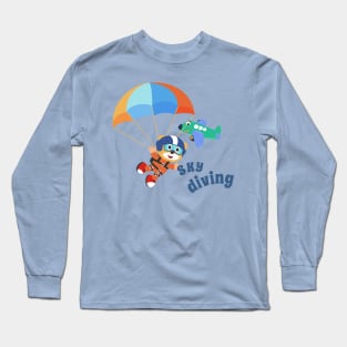 Vector illustration of a cute skydiver Long Sleeve T-Shirt